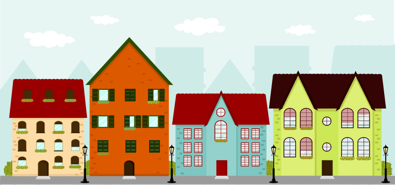 row of houses clipart - photo #48