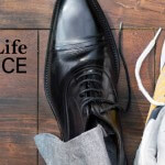 Work/Life Balance Graphic with Work Shoes and Sneakers