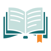 Open Book Graphic with Bookmark