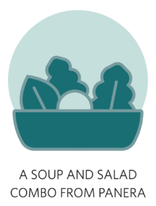 Circle Icon with Salad Graphic - A Soup and Salad Combo from Panera