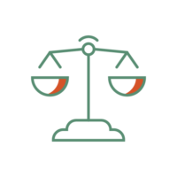 Balance Scales Graphic - light green