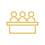 engage-committees Thee People Yellow Circle Icon