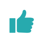 Social Media Thumbs Up Graphic - Teal