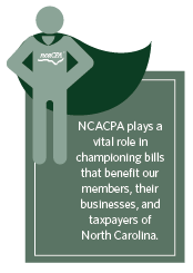 NCACPA Person Wearing A Cape - Championing Legislative Bills Graphic