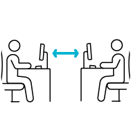 staff-working-space-icon Space between seats icon