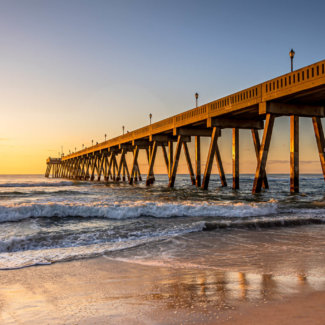 Johnnie,Mercers,Fishing,Pier,At,Sunrise,In,Wrightsville,Beach,East Wrightsville Beach NC Pier Photo