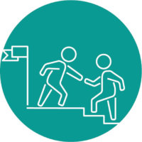 Modern Mentoring Icon Graphic - Teal