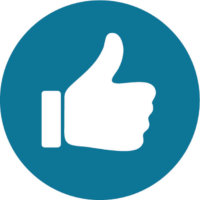 Social Media Thumbs Up Icon Graphic - Royal Blue