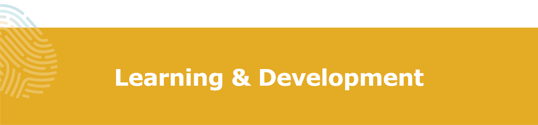 yellow learning header Learning and Development Header Graphic