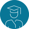High-school high school student icon - blue