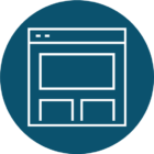 WEBPAGE TITLES AND BUTTONS Webpage titles and buttons icon - blue