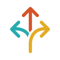 converge-arrows Upward facing arrows - multi-colored