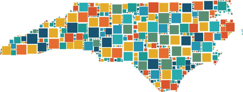 converge-newly-licensed-state-outline multi-colored north carolina state outline