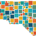 multi-colored north carolina state outline