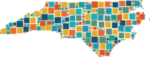 converge-newly-licensed-state-outline multi-colored north carolina state outline