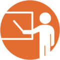 in-person in person circle icon graphic