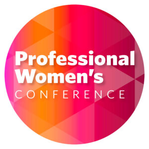 Professional Women's Conference Circle Icon Graphic