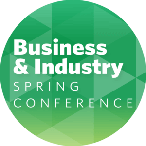 Business & Industry Spring Conference Circle Icon Graphic