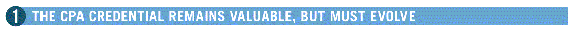 blue 1 1. The CPA Credential Remains Valuable, But Must Evolve